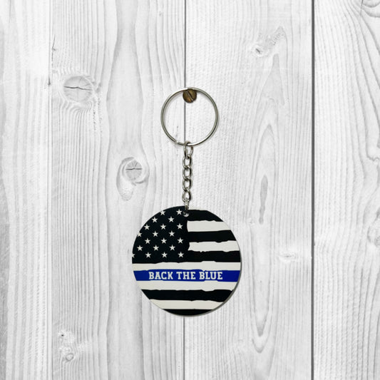 Back The Blue Keychain